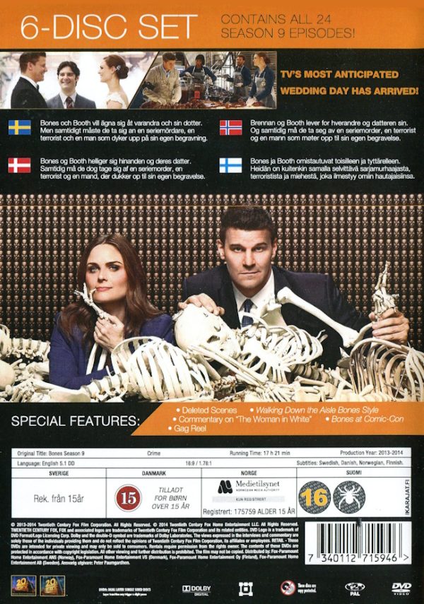 DVD - Bones - Säsong 9 baksida