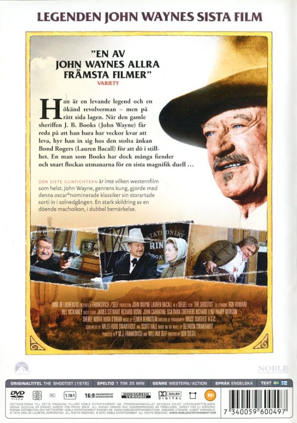 DVD - Den siste Gunfightern (John Wayne) (1976) baksida