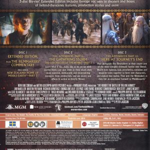 Bluray - Hobbit: The Battle of the Five Armies (Extended Edition) (3-disc) baksida