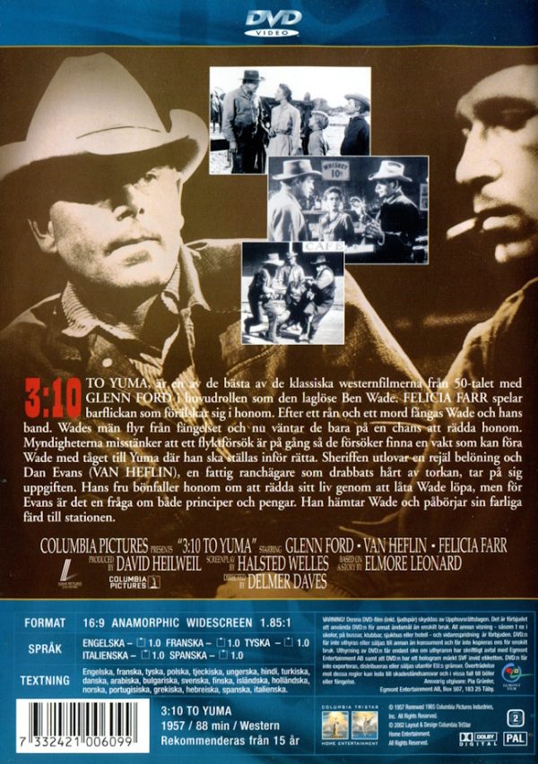 DVD - 3:10 To Yuma (Glenn Ford) (1957) baksida