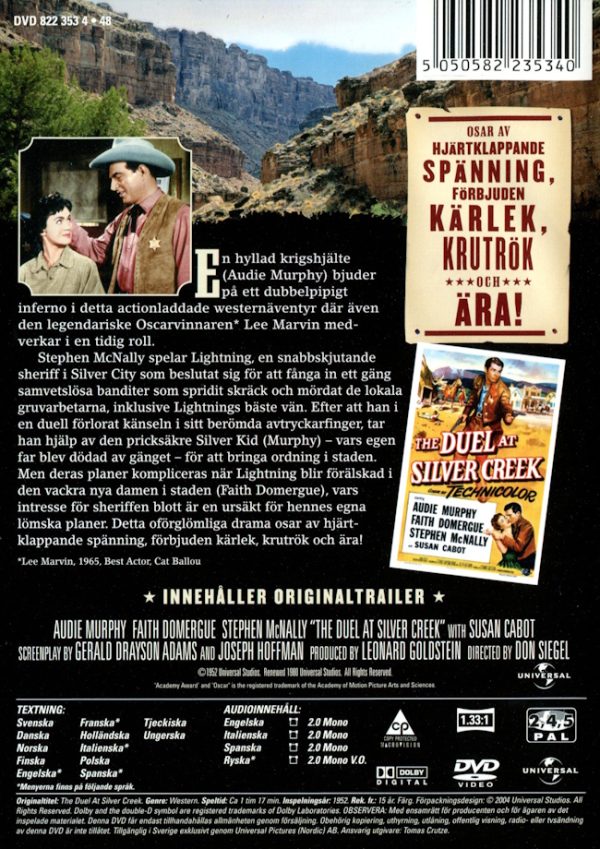 DVD - Duel At Silver Creek (Audie Murphy) (1952) baksida