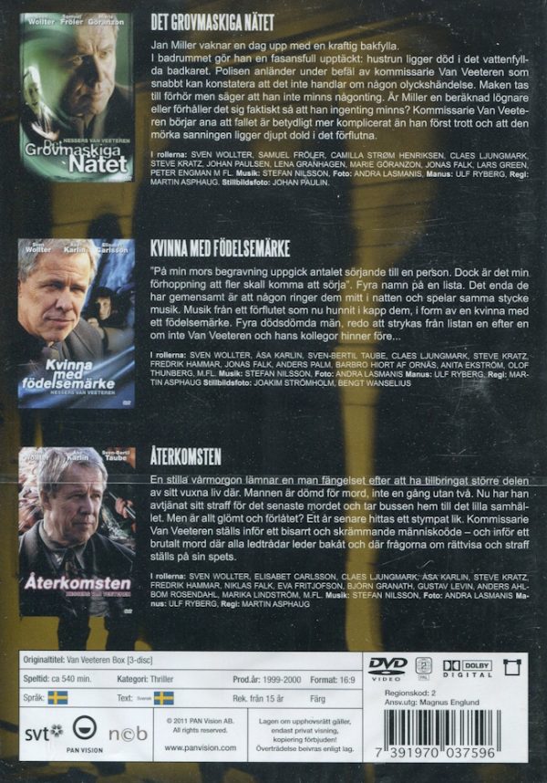 DVD - Van Veeteren Box (3-disc) baksida