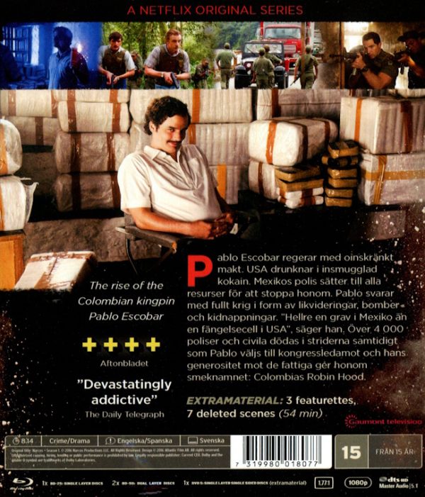 Bluray - Narcos - Säsong 1 baksida