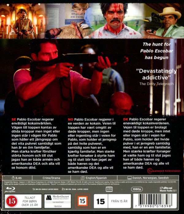 Bluray - Narcos - Säsong 2 baksida