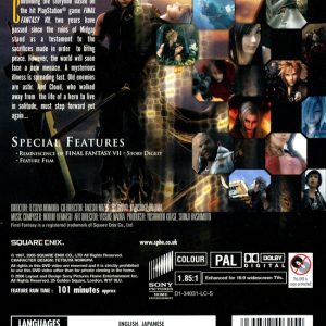 DVD - Final Fantasy VII : Advent Children baksida