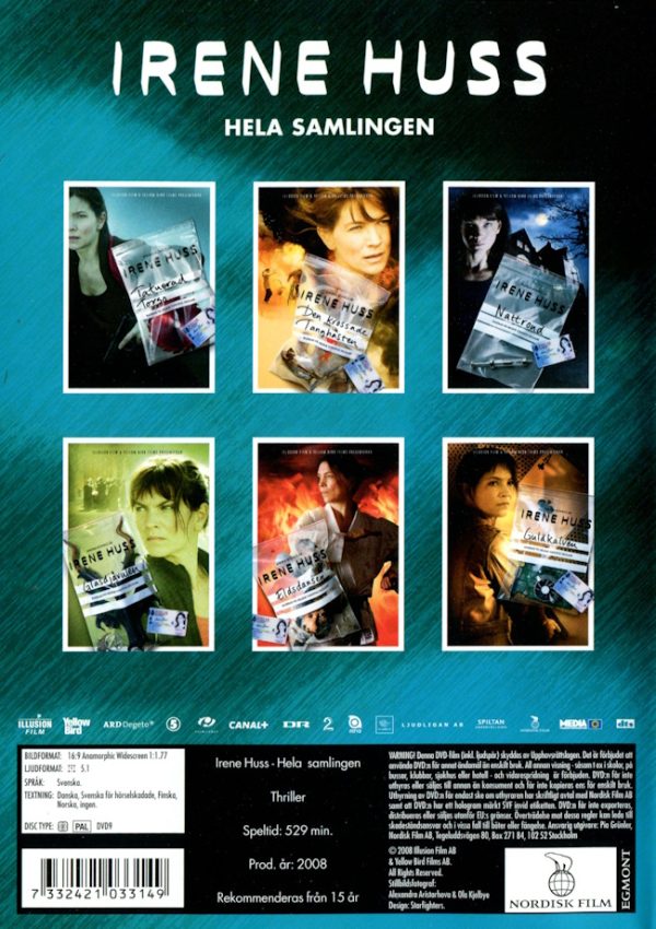 DVD - Irene Huss 1-6 (6-disc) baksida
