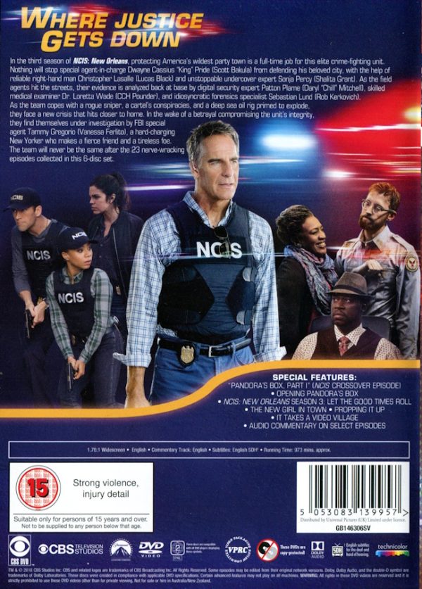 DVD - NCIS: New Orleans - Säsong 3 baksida