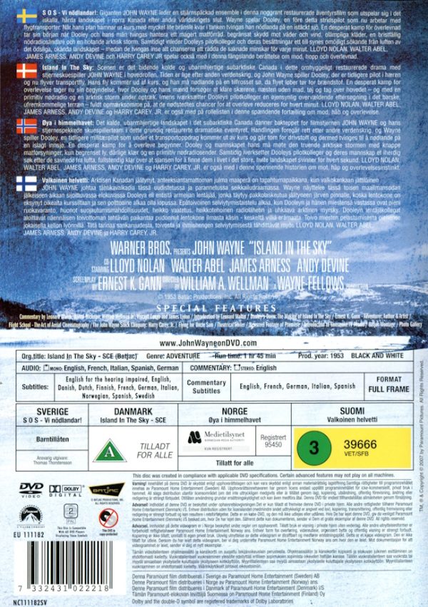 DVD - Island In the Sky (John Wayne) (1953) (Special Collector's Edition) baksida