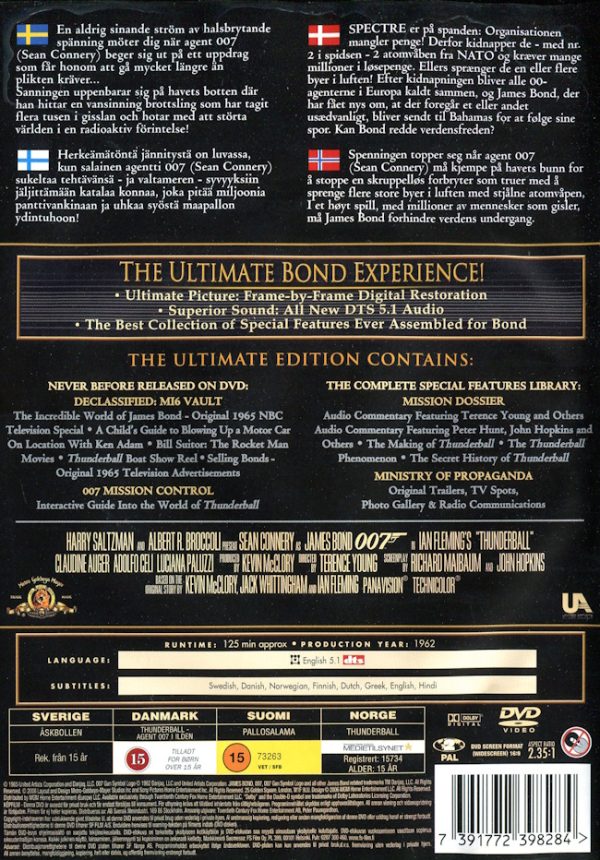 DVD - 007: Thunderball (2-Disc Ultimate Edition) baksida