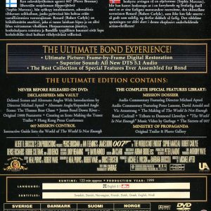 DVD - 007: World Is Not Enough (2-Disc Ultimate Edition) baksida