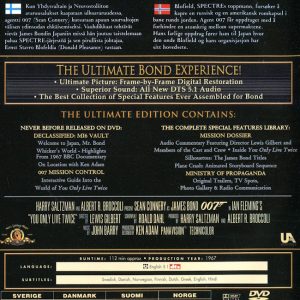 DVD - 007: You Only Live Twice (2-Disc Ultimate Edition) baksida