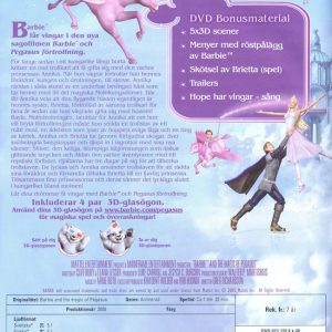 DVD - Barbie och Pegasus förtrollning 3D (inkl glasögon) baksida
