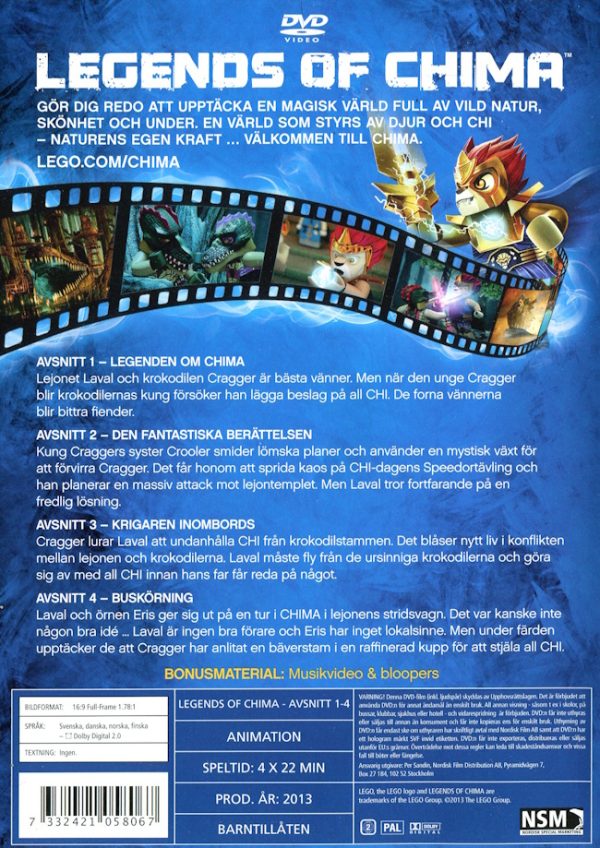 DVD - LEGO Chima: Avsnitt 1-4 baksida