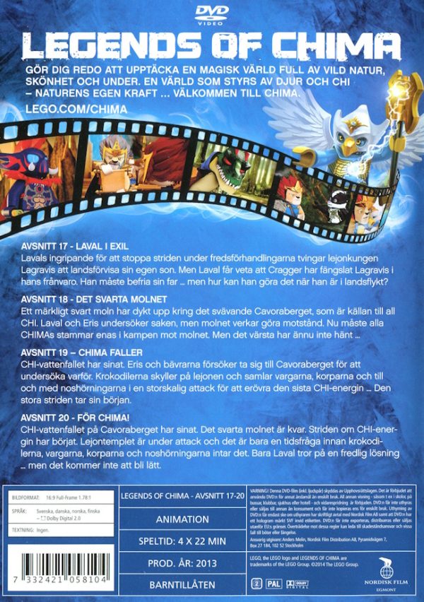DVD - LEGO Chima: Avsnitt 17-20 baksida