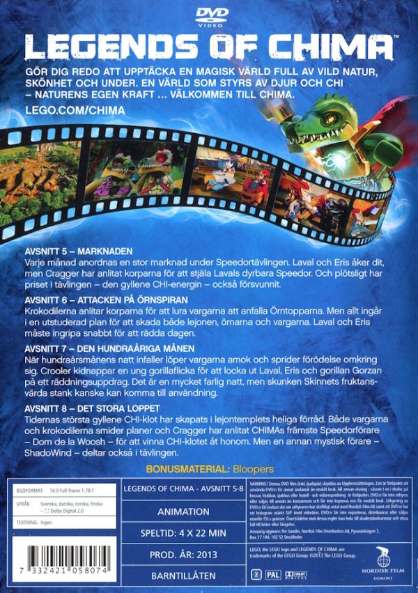 DVD - LEGO Chima: Avsnitt 5-8 baksida