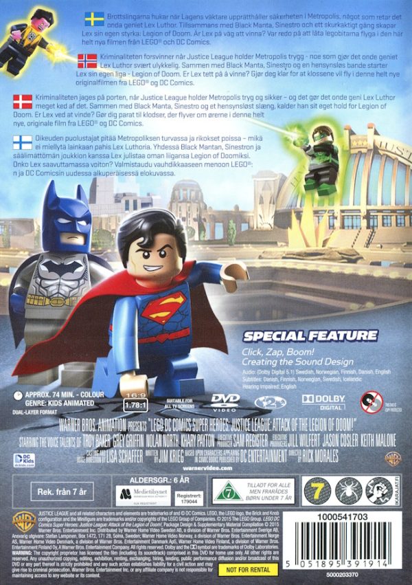 DVD - Lego DC Comics Super Heroes: Justice League - Legion of Doom baksida