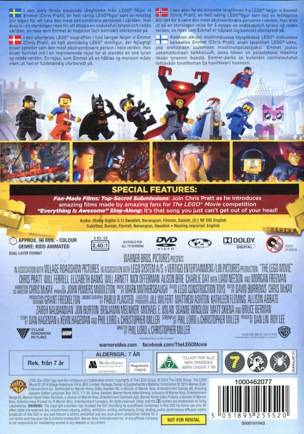 DVD - Lego Movie baksida