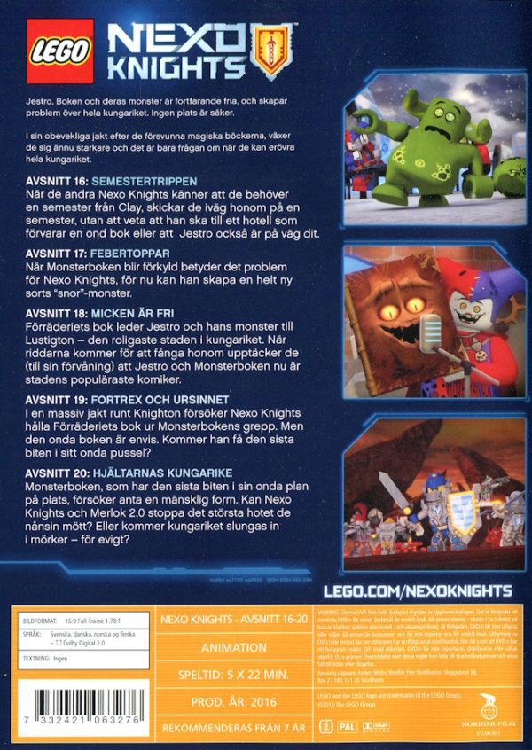 DVD - LEGO Nexo Knights: Avsnitt 16-20 baksida