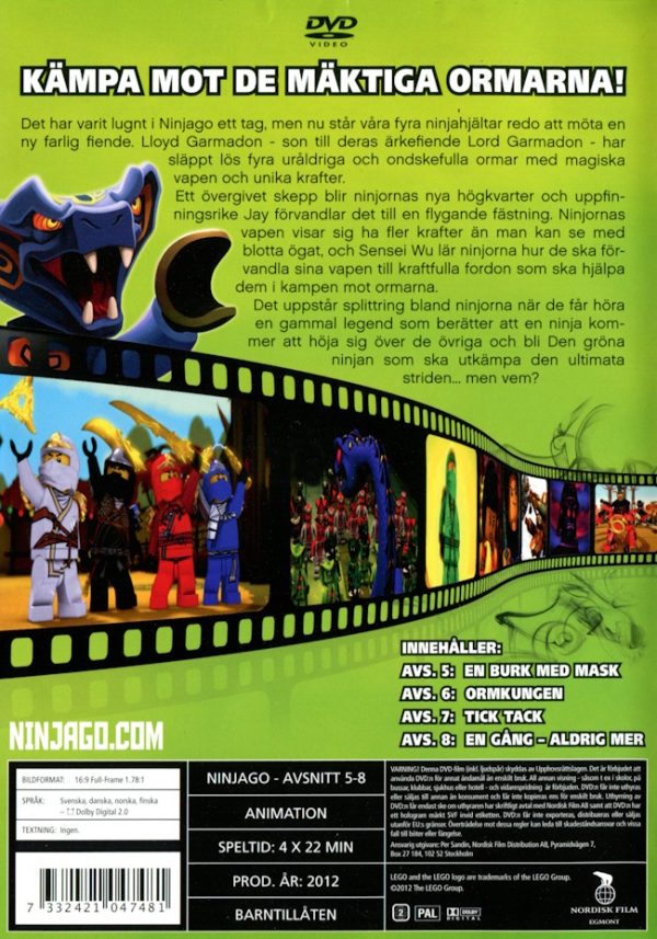 DVD - LEGO Ninjago: Masters of Spinjitzu - Avsnitt 5-8 baksida