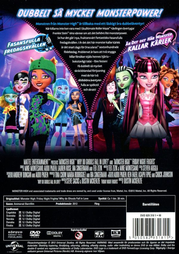 DVD - Monster High: Dubbeläventyr baksida
