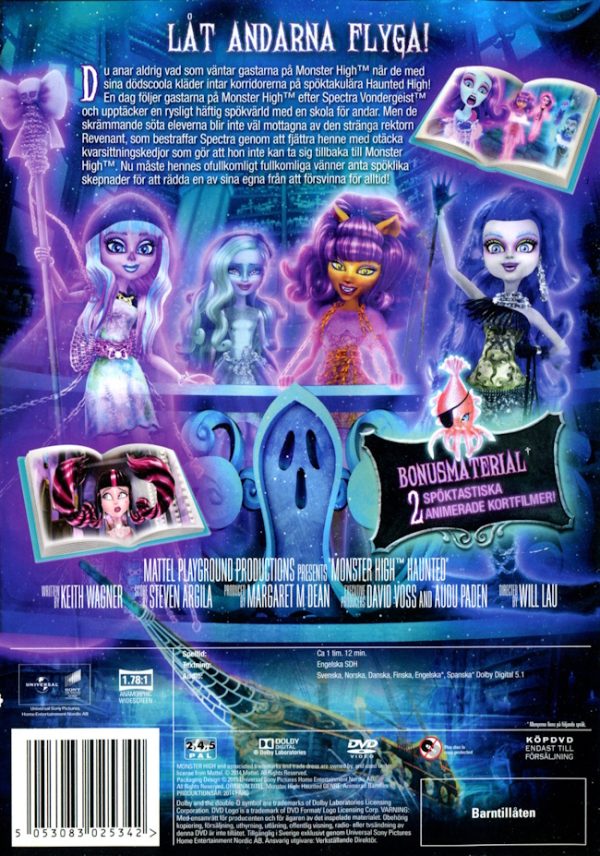 DVD - Monster High: Endast för spöken baksida