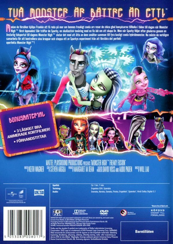 DVD - Monster High: Monsterfusion baksida