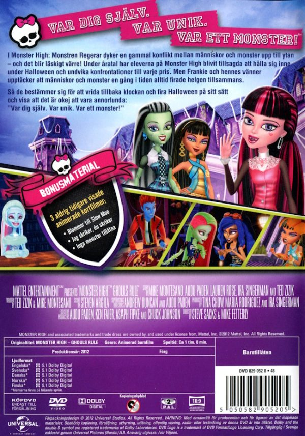 DVD - Monster High: Monstren regerar baksida