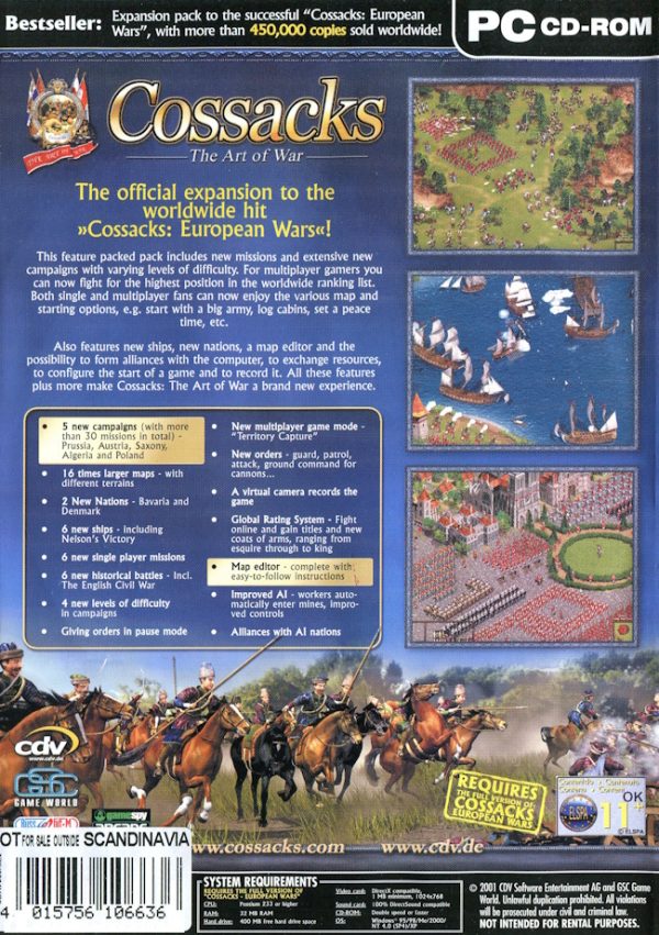 PC - Cossacks: Art of War baksida