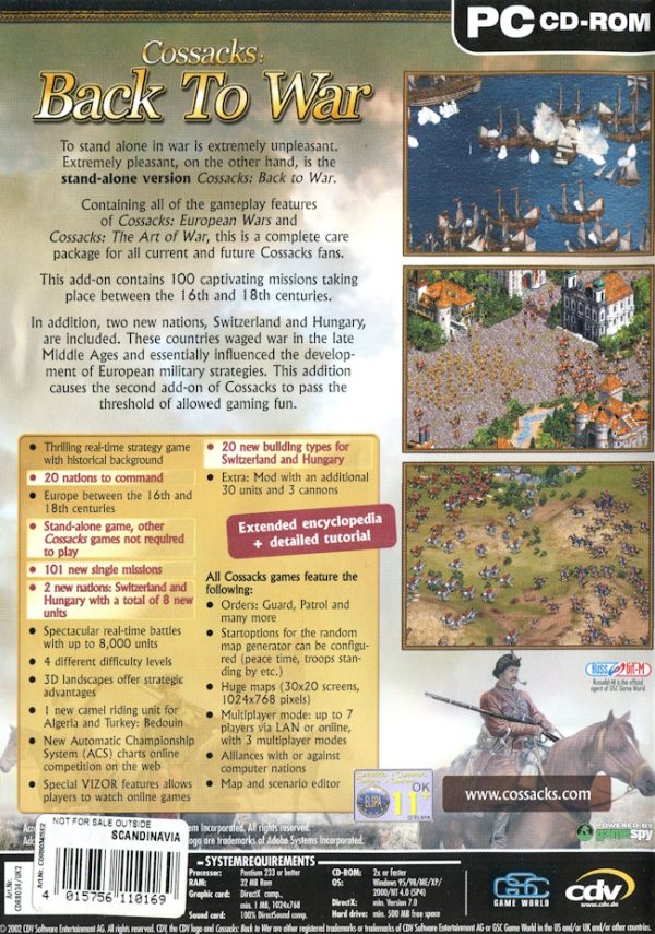 PC - Cossacks: Back to War baksida