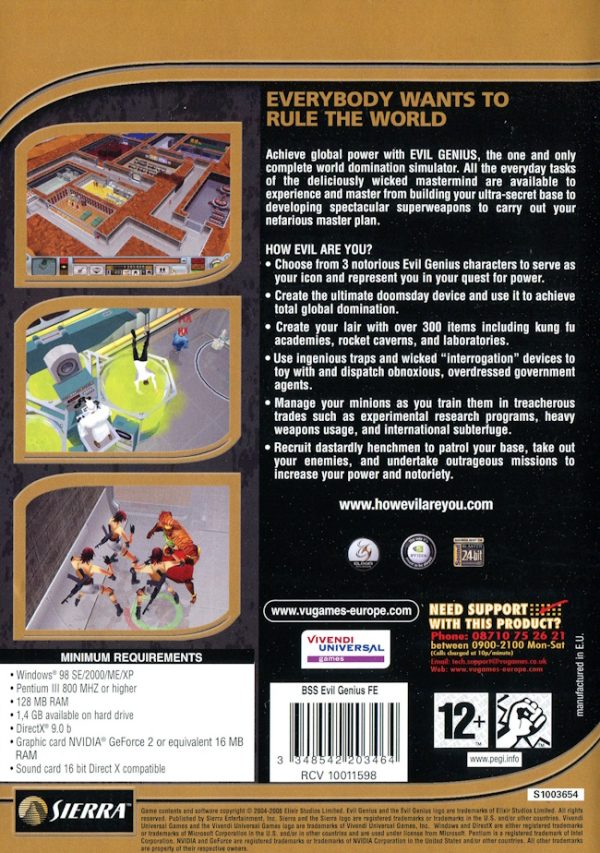 PC - Evil Genius baksida