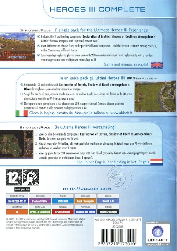 PC - Heroes of Might & Magic III (Complete Edition) baksida