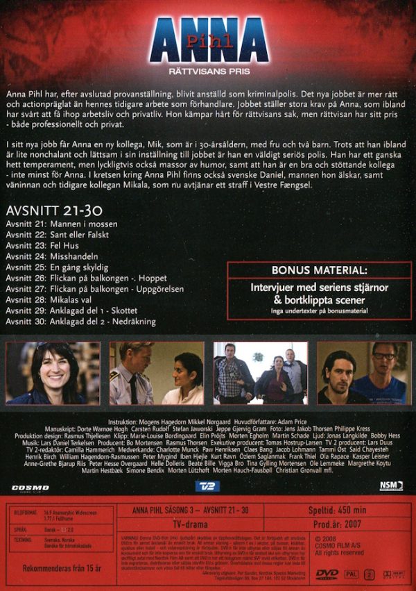 DVD - Anna Pihl - Säsong 3 baksida