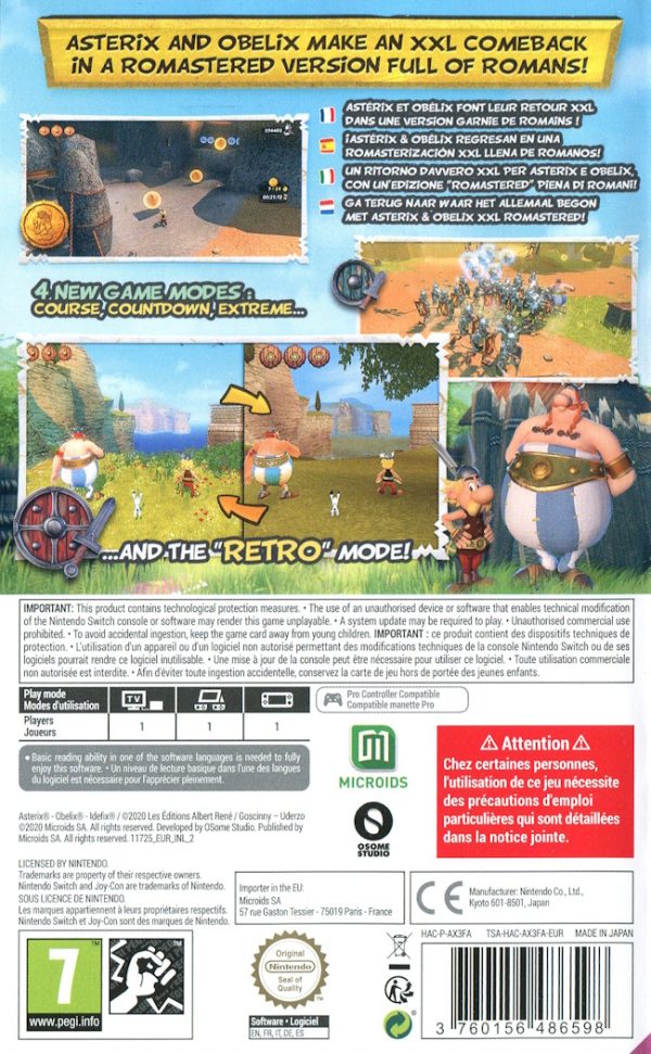 Nintendo Switch - Asterix & Obelix XXL Romastered baksida