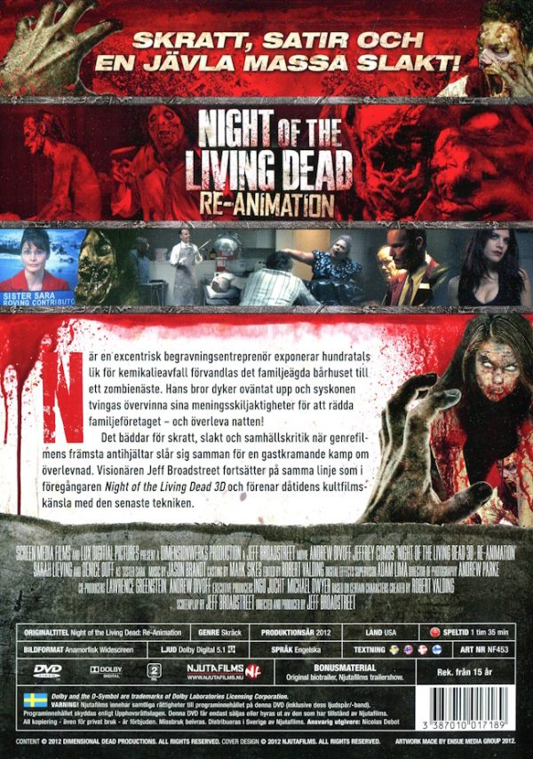 DVD - Night of the Living Dead: Re-Animation baksida