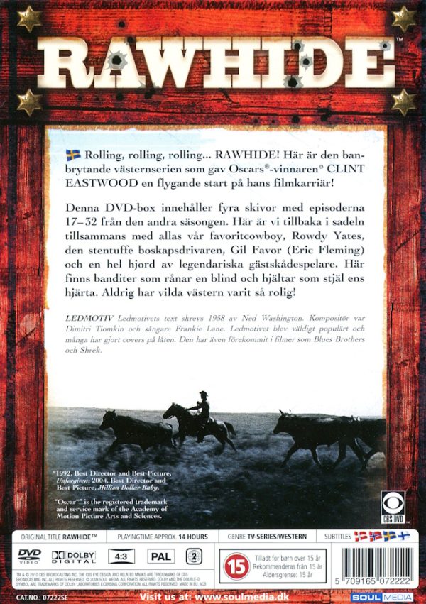 DVD - Rawhide: Säsong 2 - Box 2 (Clint Eastwood) (1960) baksida