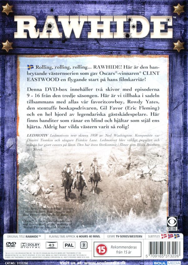 DVD - Rawhide: Säsong 3 - Box 2 (Clint Eastwood) (1960) baksida