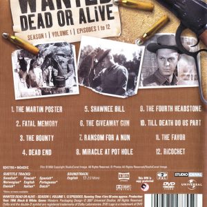 DVD - Wanted Dead or Alive: Säsong 1 - Volume 1 (Steve McQueen) (1958) baksida