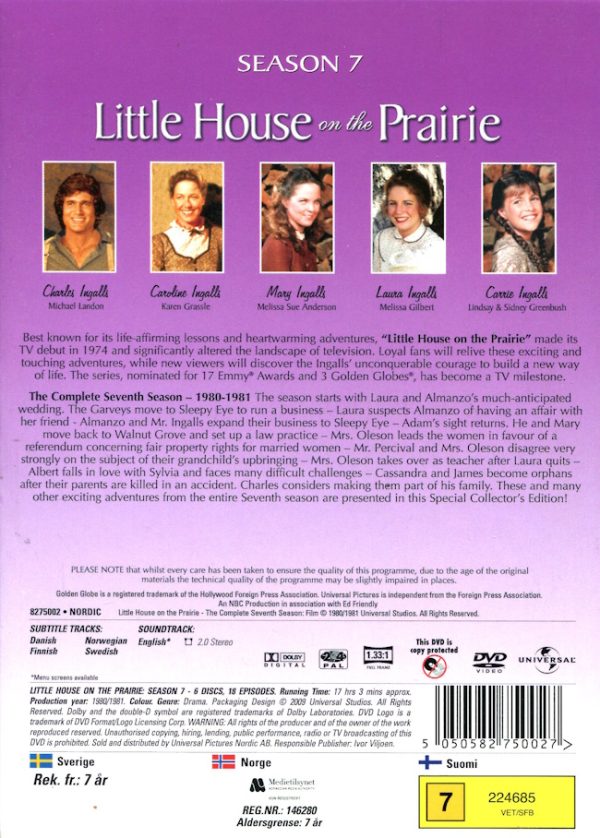 DVD - Lilla Huset På Prärien - Säsong 7 baksida