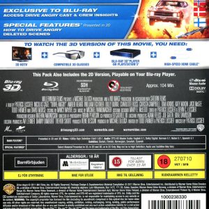 Bluray - Drive Angry (Nicolas Cage) (2011) (3D) baksida
