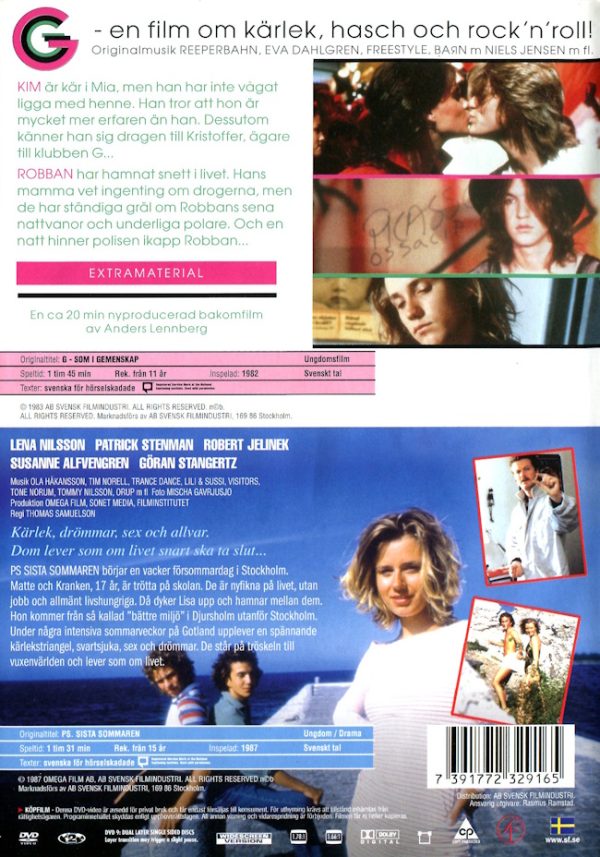DVD - G Som I Gemenskap / PS Sista Sommaren (2-disc) baksida