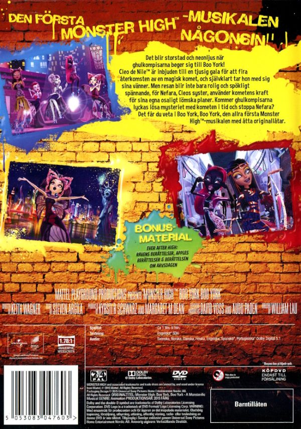 DVD - Monster High: Boo York, Boo York baksida
