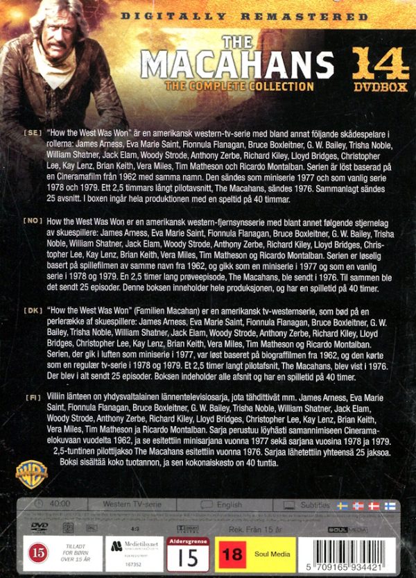 DVD - Familjen Macahan - Hela Serien (Re-mastered) (14-disc) baksida