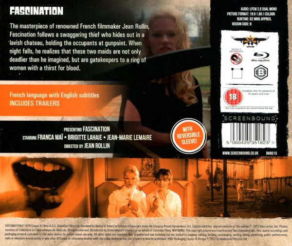 Bluray - Fascination (Jean Rollin) (1979) (Import) baksida