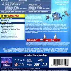 Bluray - Hitta Nemo (Finding Nemo) (Disney Pixar) (2003) (3D) baksida