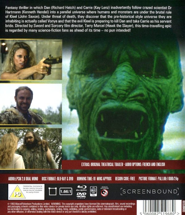 Bluray - Prisoners of the Lost Universe (Richard Hatch) (1983) (Bluray+DVD) (Import) baksida