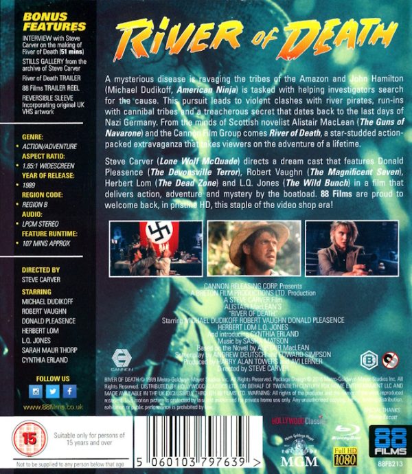Bluray - River of Death (Michael Dudikoff) (1989) (Import) baksida