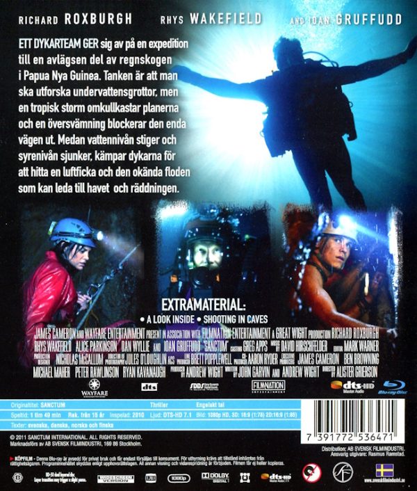 Bluray - Sanctum (Ioan Gruffudd) (2010) (3D) baksida