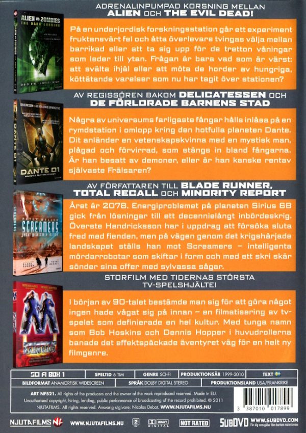 DVD - Sci-fi Box 1 (4 Filmer) baksida